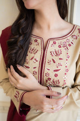 ASLIGN CASUALLY WEAR EMBROIDERED DHANAK WOOL 3 PIECE